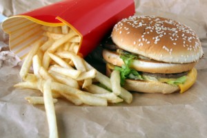 burger and fries